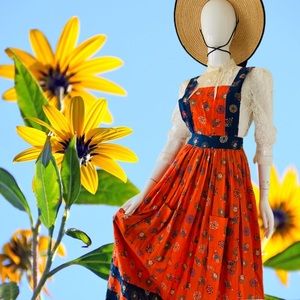 Vintage 60’s-70’s Rare Indian Cotton Pinafore Dress by Caravan